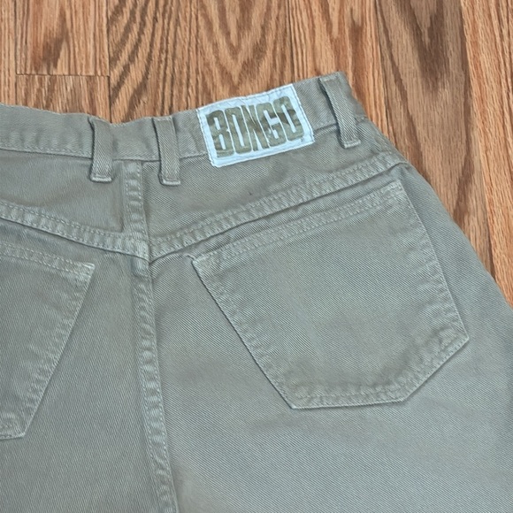 Bongo 90s High Rise Tan Jean Shorts, khaki denim, 9 - Picture 2 of 10